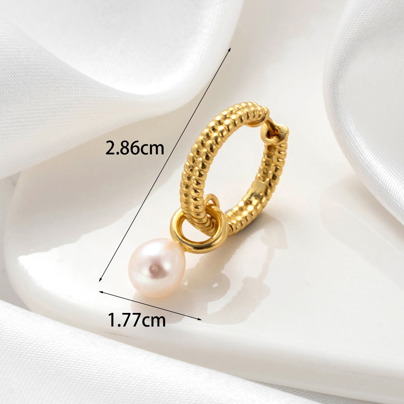 1 Piece Simple Series Classic Geometric Copper  Gold Color Material Artificial Pearl Women's Dangle Earrings h5 